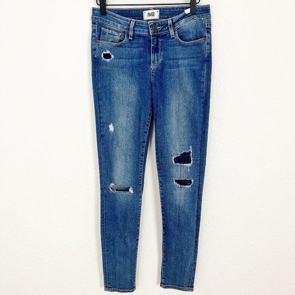 PAIGE Denim - Paige Verdugo Ultra Skinny Carmen Tear and Repair Jeans Size 29